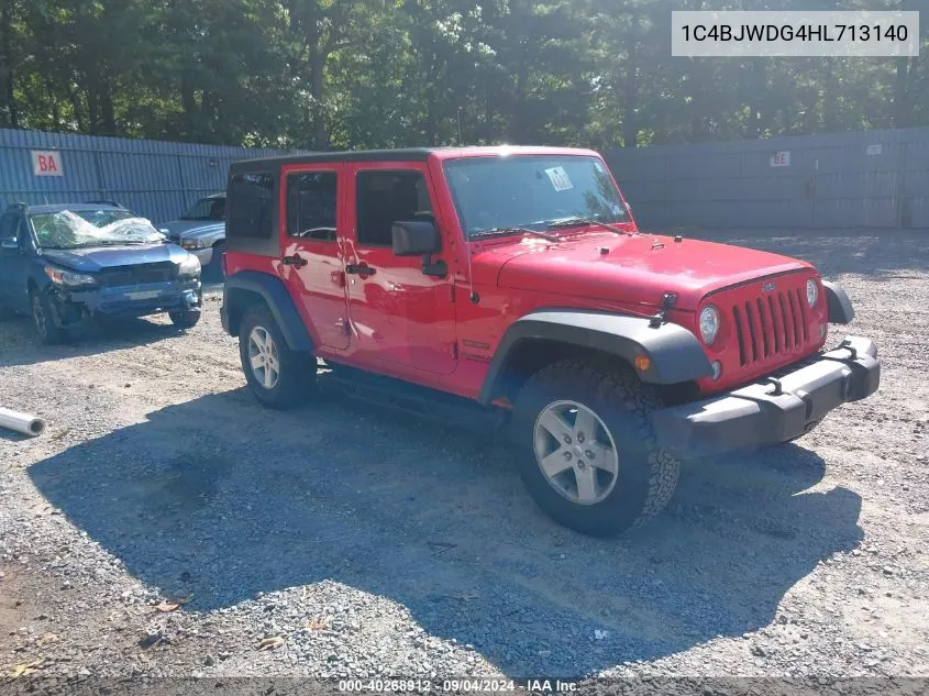 2017 Jeep Wrangler Unlimited Sport 4X4 VIN: 1C4BJWDG4HL713140 Lot: 40268912