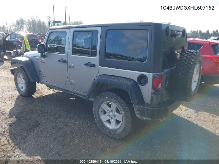 1C4BJWDGXHL607162 2017 Jeep Wrangler Unlimited Sport 4X4