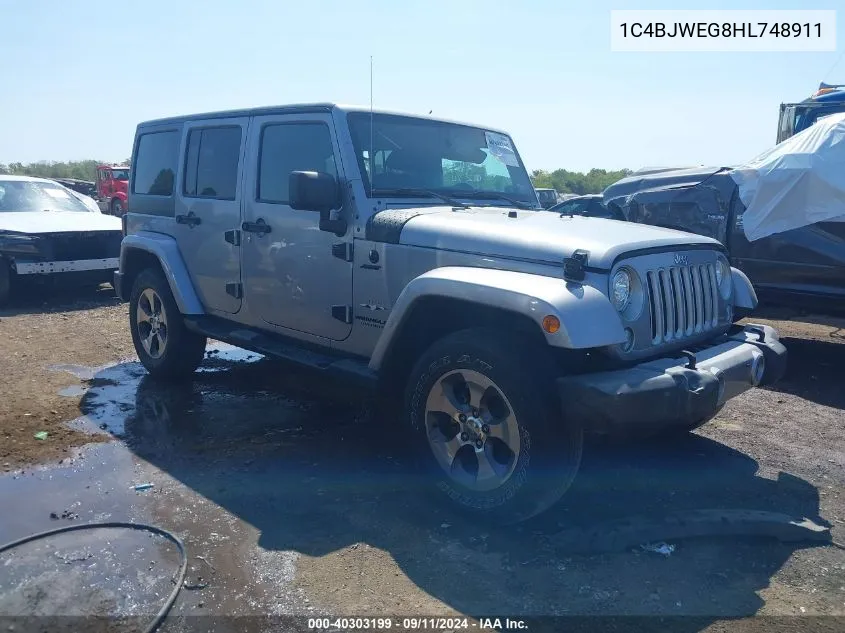 2017 Jeep Wrangler Unlimited Sahara 4X4 VIN: 1C4BJWEG8HL748911 Lot: 40303199