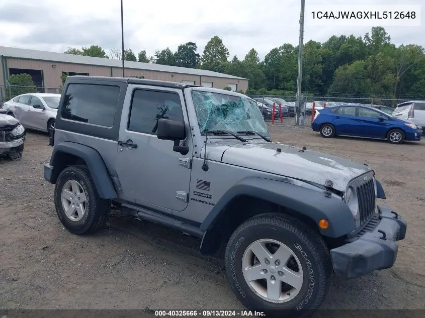 1C4AJWAGXHL512648 2017 Jeep Wrangler Sport