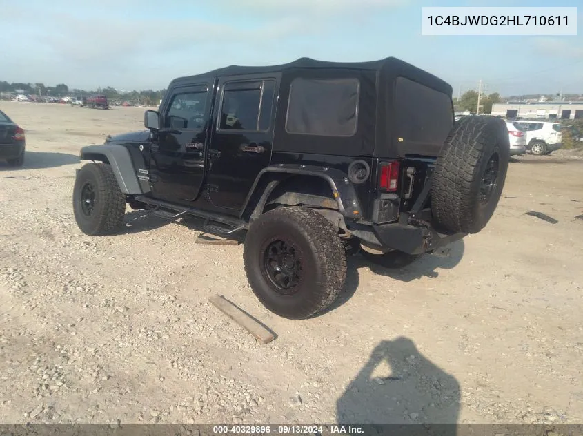 1C4BJWDG2HL710611 2017 Jeep Wrangler Unlimited Sport 4X4