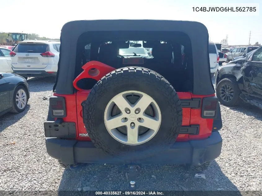 2017 Jeep Wrangler Unlimited Sport VIN: 1C4BJWDG6HL562785 Lot: 40335627