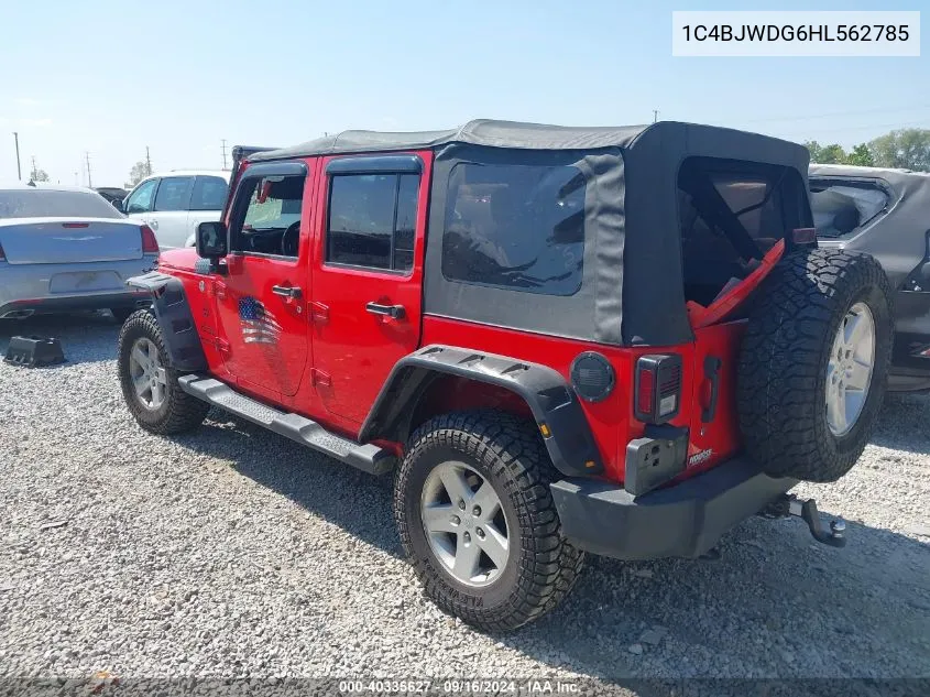 2017 Jeep Wrangler Unlimited Sport VIN: 1C4BJWDG6HL562785 Lot: 40335627