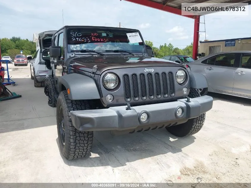 2017 Jeep Wrangler Unlimited Sport 4X4 VIN: 1C4BJWDG6HL678312 Lot: 40365091