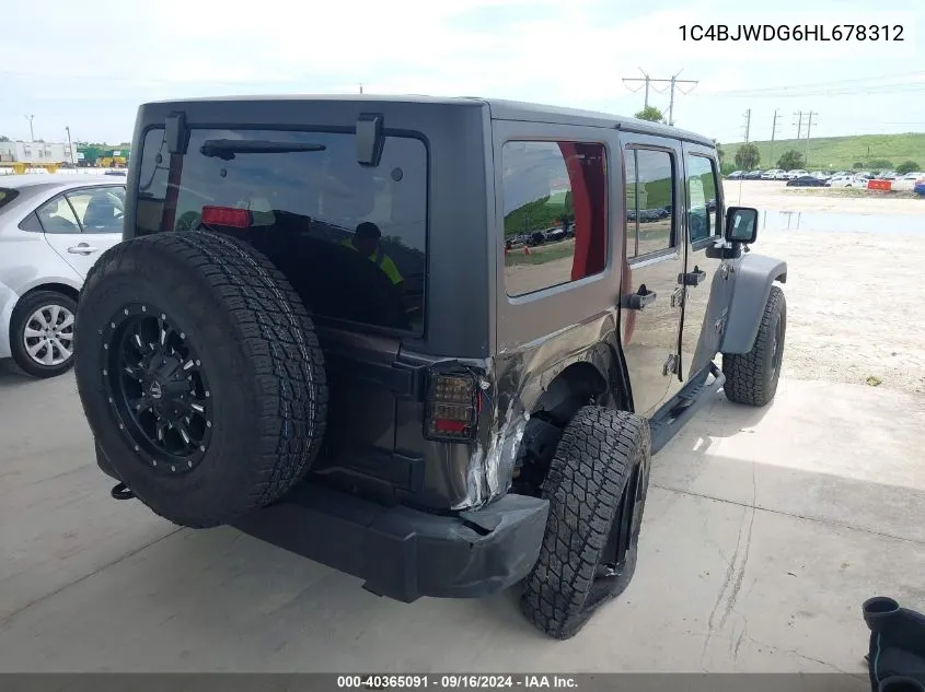 1C4BJWDG6HL678312 2017 Jeep Wrangler Unlimited Sport 4X4