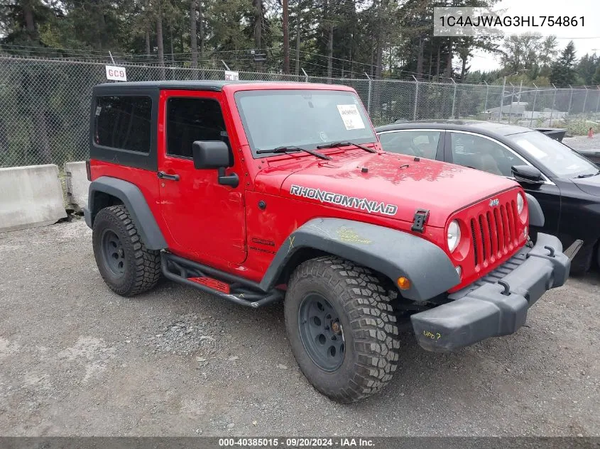 2017 Jeep Wrangler Sport 4X4 VIN: 1C4AJWAG3HL754861 Lot: 40385015