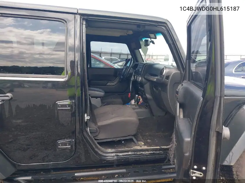 1C4BJWDG0HL615187 2017 Jeep Wrangler Unlimited Sport 4X4