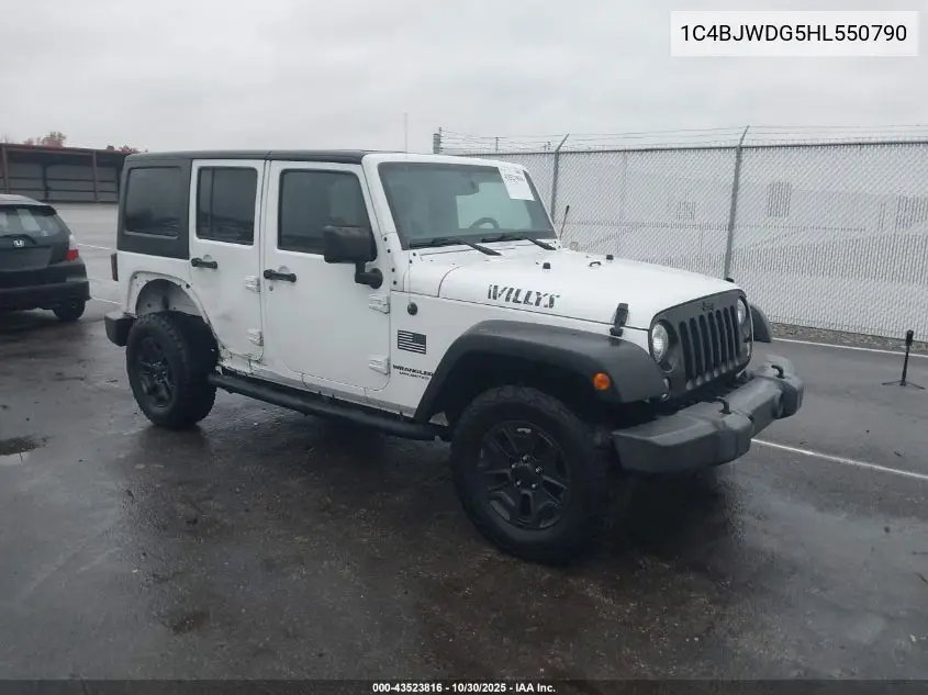 1C4BJWDG5HL550790 2017 Jeep Wrangler Unlimited Willy Wheeler 4X4