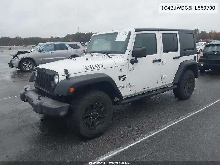 1C4BJWDG5HL550790 2017 Jeep Wrangler Unlimited Willy Wheeler 4X4