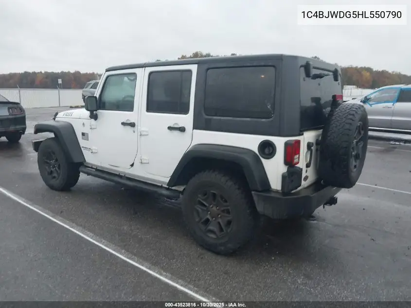 1C4BJWDG5HL550790 2017 Jeep Wrangler Unlimited Willy Wheeler 4X4