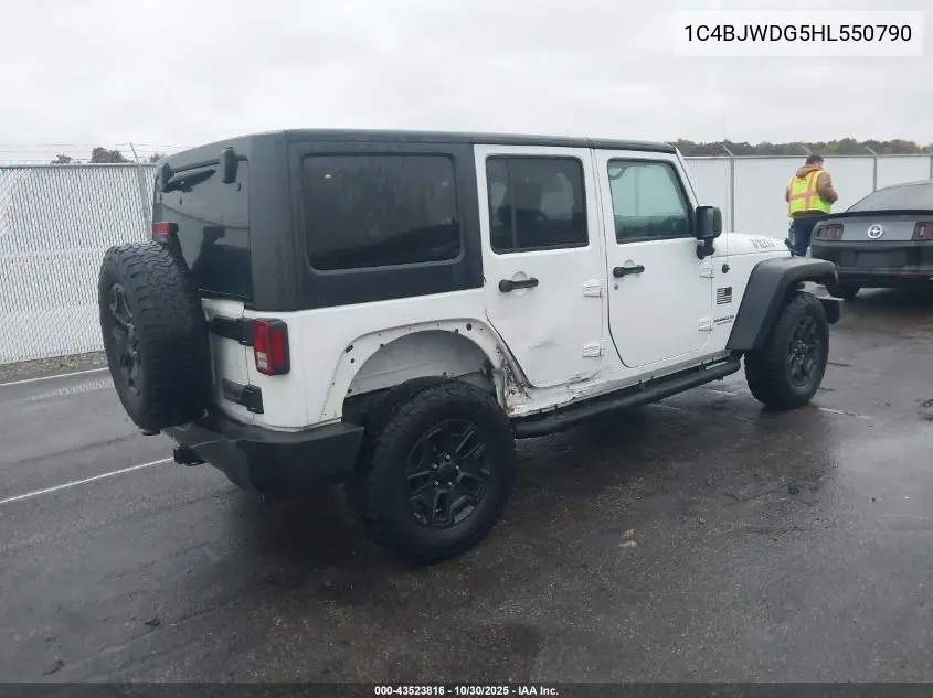 1C4BJWDG5HL550790 2017 Jeep Wrangler Unlimited Willy Wheeler 4X4