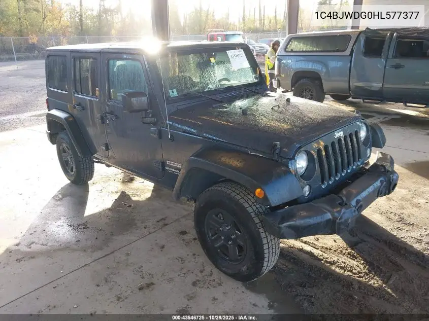 1C4BJWDG0HL577377 2017 Jeep Wrangler Unlimited Sport 4X4