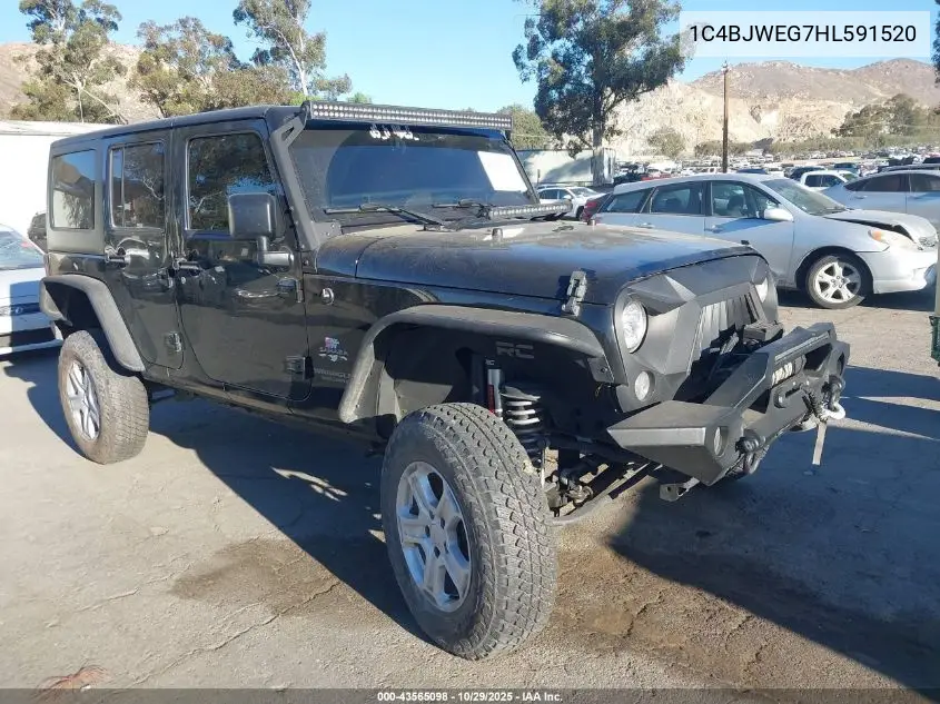 1C4BJWEG7HL591520 2017 Jeep Wrangler Unlimited Sahara 4X4