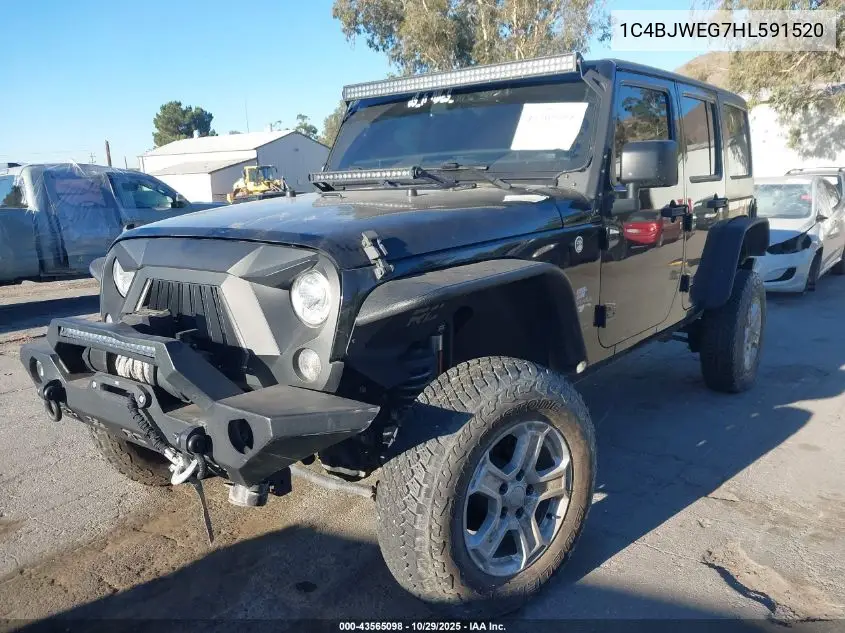 1C4BJWEG7HL591520 2017 Jeep Wrangler Unlimited Sahara 4X4
