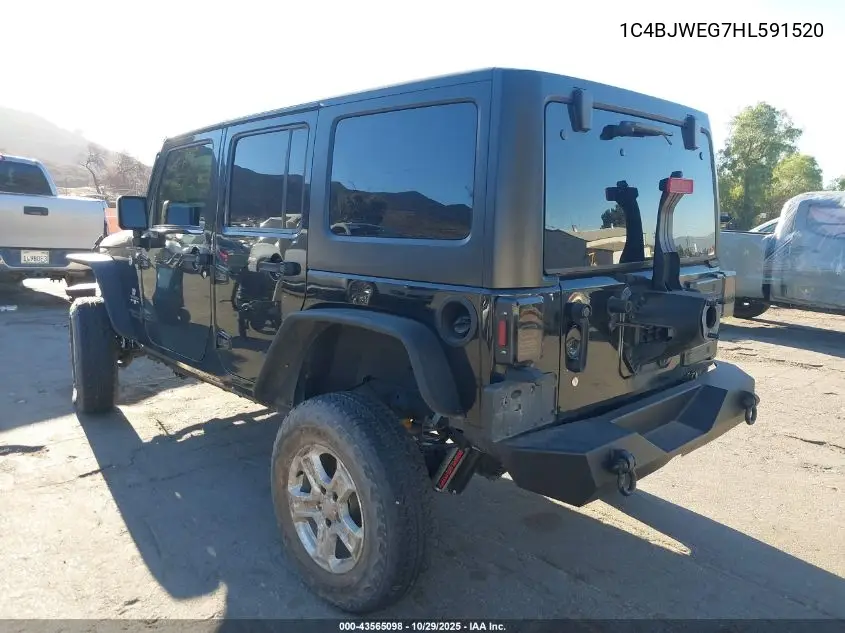 1C4BJWEG7HL591520 2017 Jeep Wrangler Unlimited Sahara 4X4