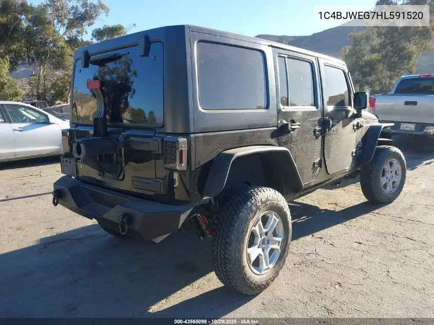 1C4BJWEG7HL591520 2017 Jeep Wrangler Unlimited Sahara 4X4