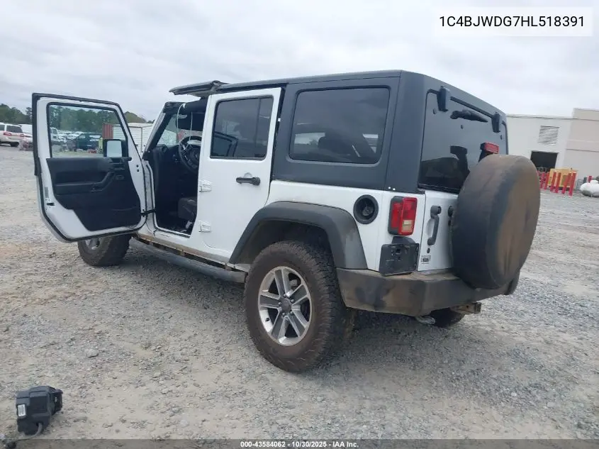 1C4BJWDG7HL518391 2017 Jeep Wrangler Unlimited Sport 4X4