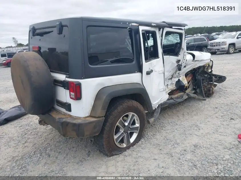 1C4BJWDG7HL518391 2017 Jeep Wrangler Unlimited Sport 4X4