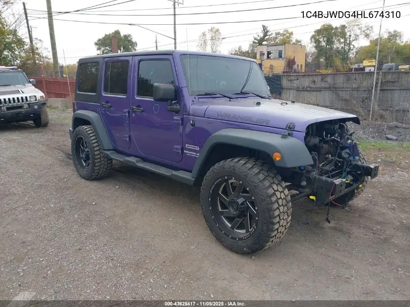 1C4BJWDG4HL674310 2017 Jeep Wrangler Unlimited Sport 4X4