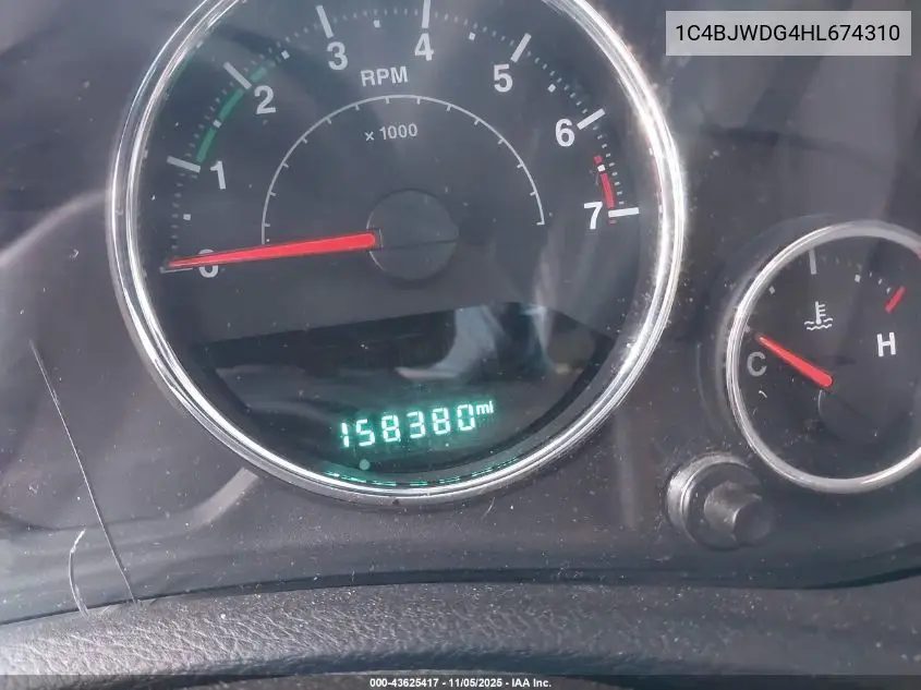 1C4BJWDG4HL674310 2017 Jeep Wrangler Unlimited Sport 4X4