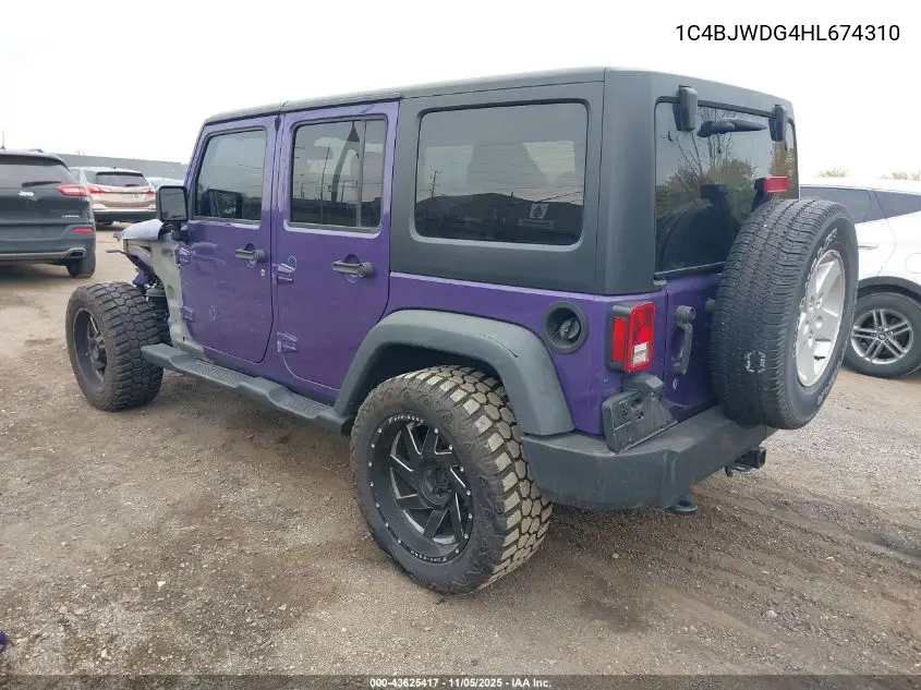 1C4BJWDG4HL674310 2017 Jeep Wrangler Unlimited Sport 4X4