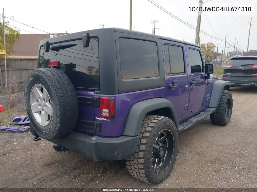 1C4BJWDG4HL674310 2017 Jeep Wrangler Unlimited Sport 4X4