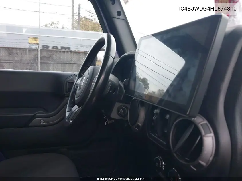 1C4BJWDG4HL674310 2017 Jeep Wrangler Unlimited Sport 4X4