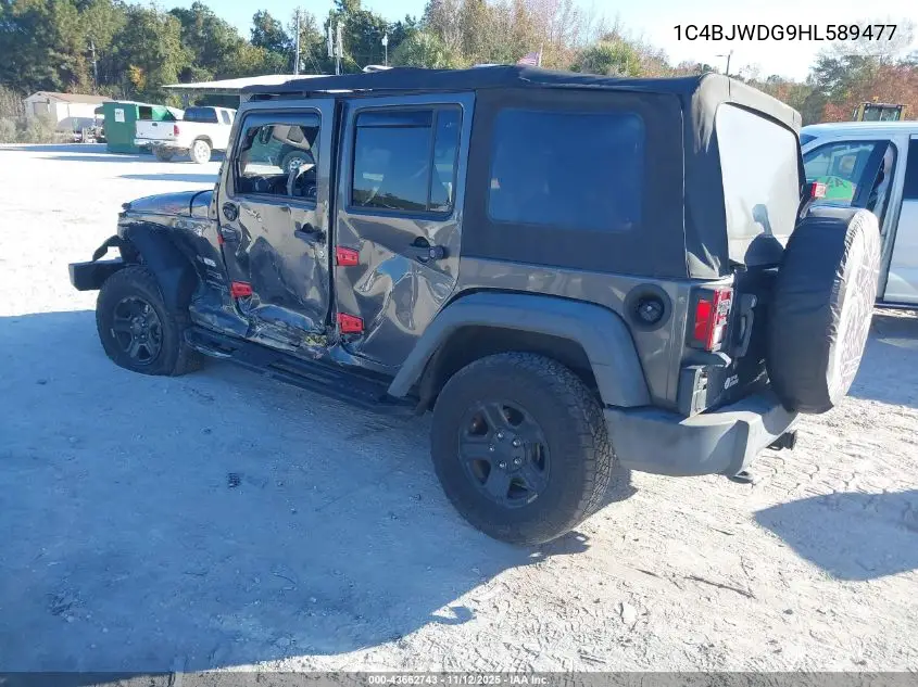 1C4BJWDG9HL589477 2017 Jeep Wrangler Unlimited Sport 4X4