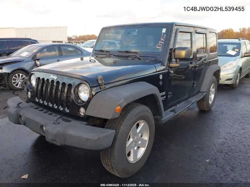 1C4BJWDG2HL539455 2017 Jeep Wrangler Unlimited Sport 4X4