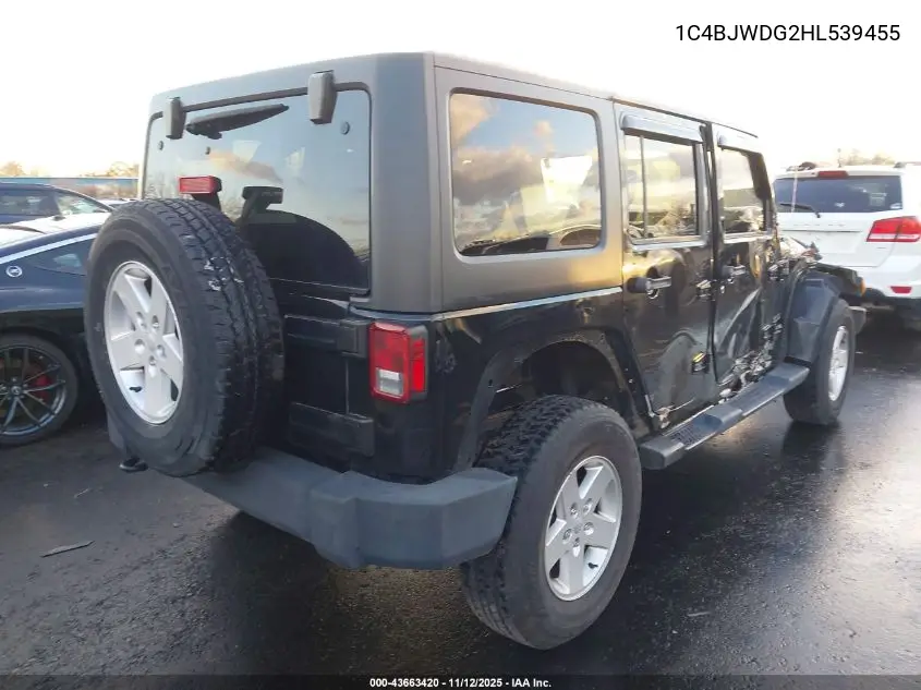 1C4BJWDG2HL539455 2017 Jeep Wrangler Unlimited Sport 4X4