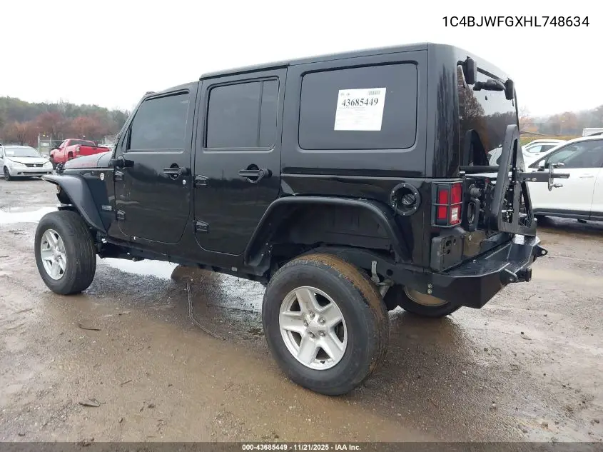 1C4BJWFGXHL748634 2017 Jeep Wrangler Unlimited Rubicon Recon 4X4