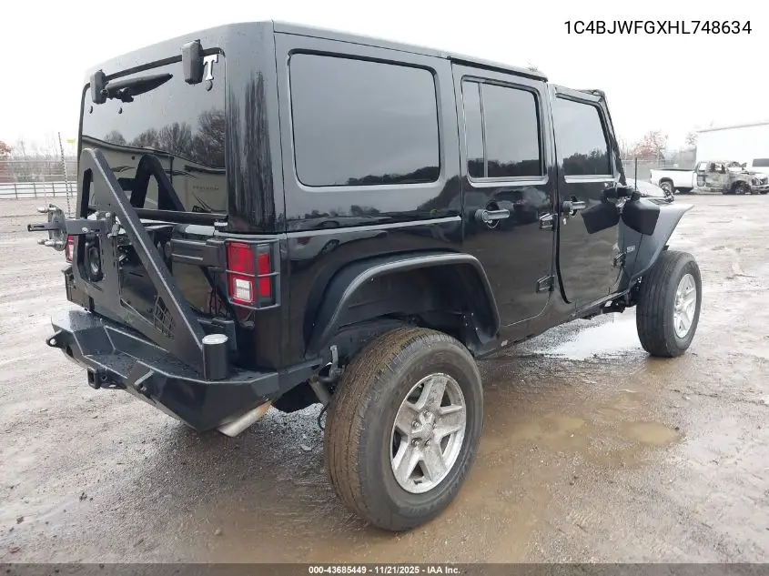 1C4BJWFGXHL748634 2017 Jeep Wrangler Unlimited Rubicon Recon 4X4