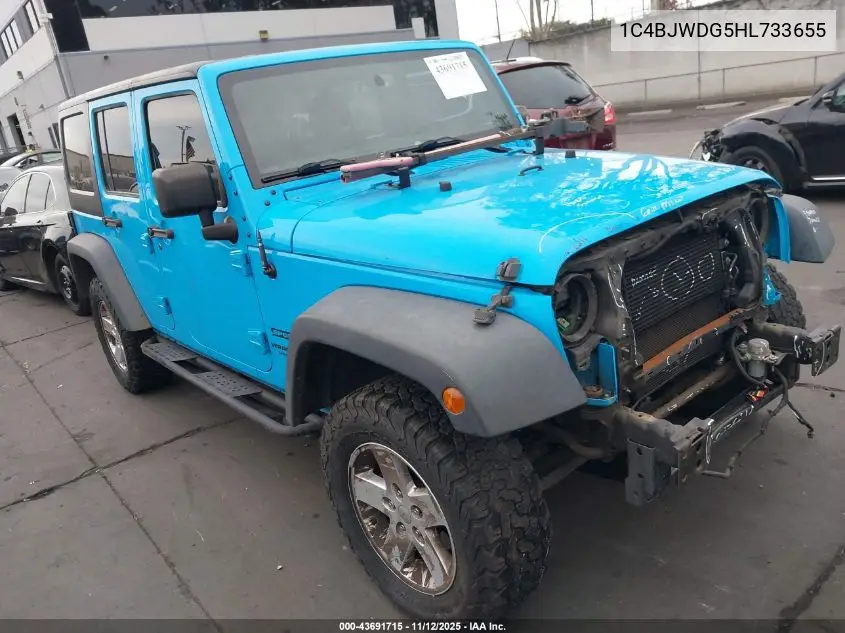 1C4BJWDG5HL733655 2017 Jeep Wrangler Unlimited Sport 4X4
