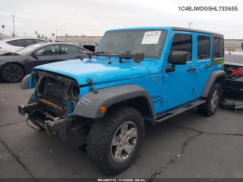 1C4BJWDG5HL733655 2017 Jeep Wrangler Unlimited Sport 4X4