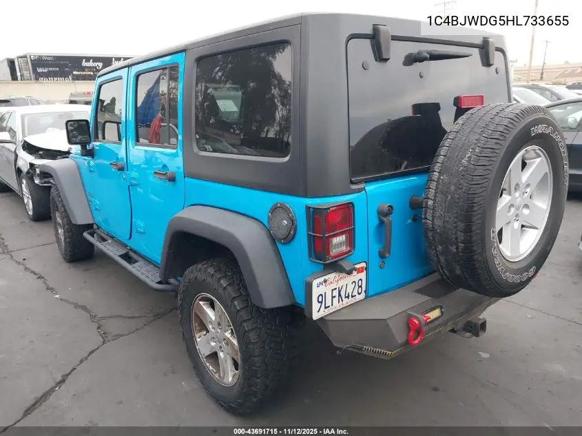 1C4BJWDG5HL733655 2017 Jeep Wrangler Unlimited Sport 4X4