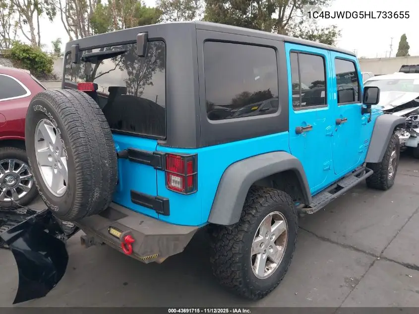 1C4BJWDG5HL733655 2017 Jeep Wrangler Unlimited Sport 4X4