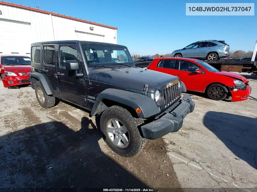 1C4BJWDG2HL737047 2017 Jeep Wrangler Unlimited Sport 4X4
