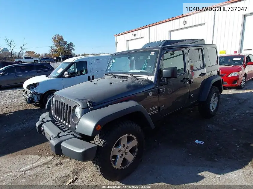 1C4BJWDG2HL737047 2017 Jeep Wrangler Unlimited Sport 4X4