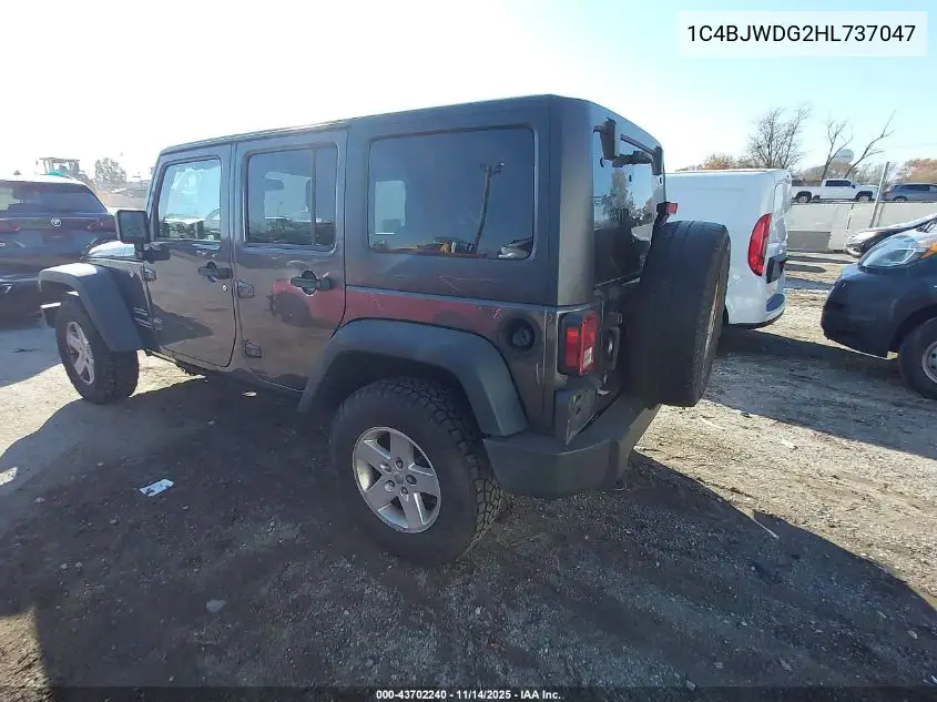 1C4BJWDG2HL737047 2017 Jeep Wrangler Unlimited Sport 4X4
