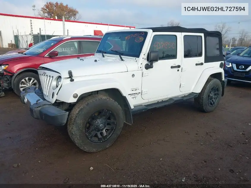 1C4HJWEG2HL727594 2017 Jeep Wrangler Unlimited Sahara 4X4