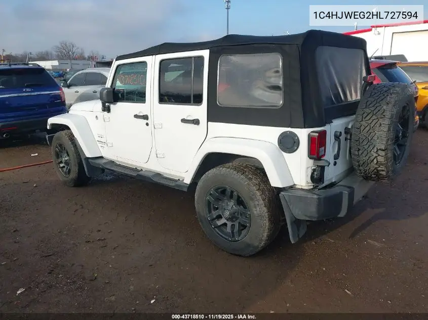 1C4HJWEG2HL727594 2017 Jeep Wrangler Unlimited Sahara 4X4