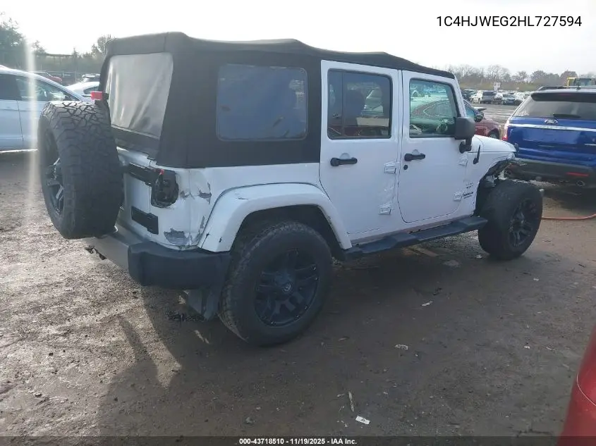 1C4HJWEG2HL727594 2017 Jeep Wrangler Unlimited Sahara 4X4