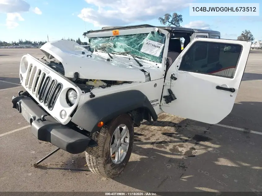 1C4BJWDG0HL673512 2017 Jeep Wrangler Unlimited Sport 4X4