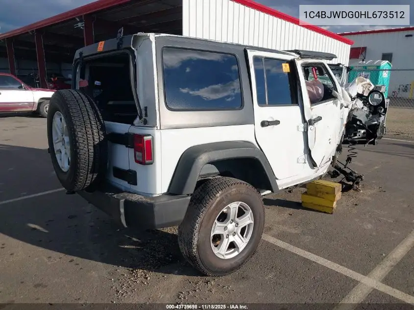 1C4BJWDG0HL673512 2017 Jeep Wrangler Unlimited Sport 4X4