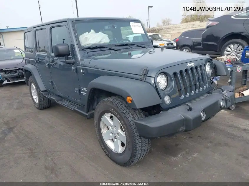 1C4BJWDG3HL701299 2017 Jeep Wrangler Unlimited Sport 4X4