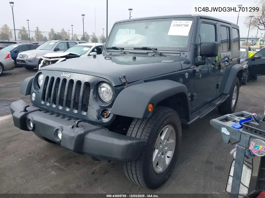 1C4BJWDG3HL701299 2017 Jeep Wrangler Unlimited Sport 4X4
