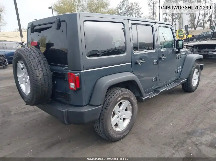1C4BJWDG3HL701299 2017 Jeep Wrangler Unlimited Sport 4X4