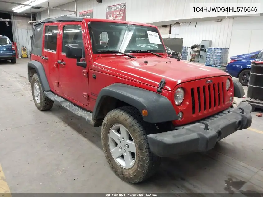 1C4HJWDG4HL576646 2017 Jeep Wrangler Unlimited Sport 4X4