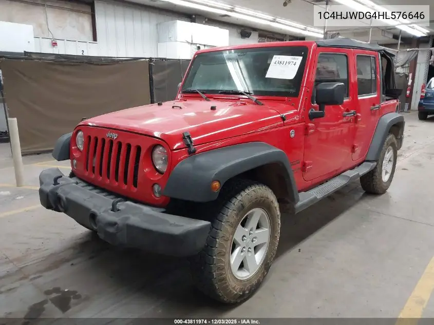 1C4HJWDG4HL576646 2017 Jeep Wrangler Unlimited Sport 4X4