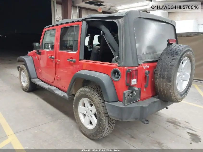 1C4HJWDG4HL576646 2017 Jeep Wrangler Unlimited Sport 4X4